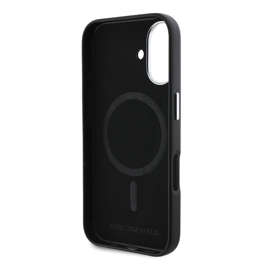 MagSafe-deksel for Apple iPhone 16 Plus, Karl Lagerfeld, FW Metal Plate, Svart