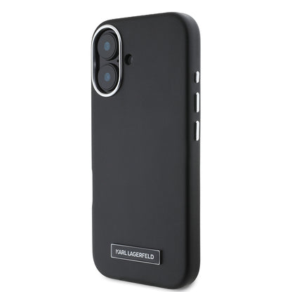 MagSafe-deksel for Apple iPhone 16 Plus, Karl Lagerfeld, FW Metal Plate, Svart