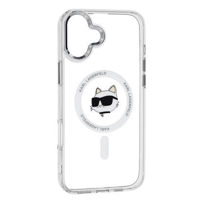MagSafe-deksel for Apple iPhone 16 Plus, Karl Lagerfeld, IML Metal Choupette's Head, Hvit