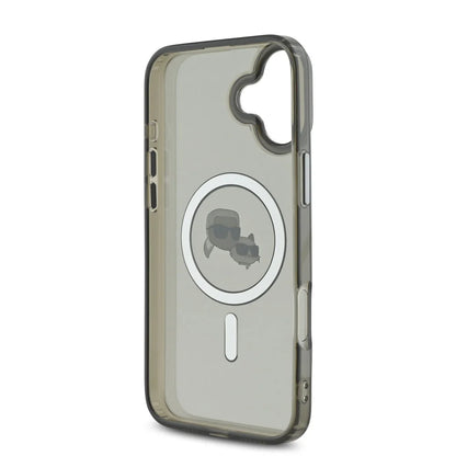MagSafe deksel for Apple iPhone 16 Plus, Karl Lagerfeld, IML Metal Karl & Choupette's Heads, Svart