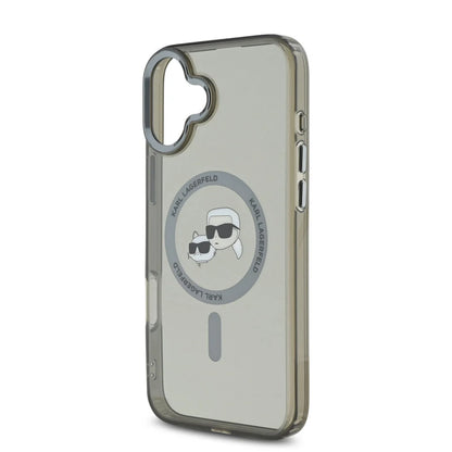 MagSafe deksel for Apple iPhone 16 Plus, Karl Lagerfeld, IML Metal Karl & Choupette's Heads, Svart