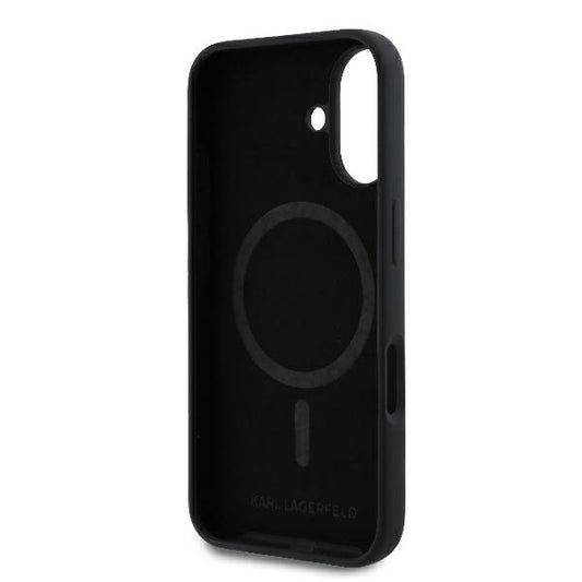 MagSafe-deksel for Apple iPhone 16 Plus, Karl Lagerfeld, Silicone Ring Karl & Choupette, Svart