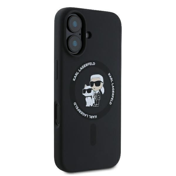 MagSafe-deksel for Apple iPhone 16 Plus, Karl Lagerfeld, Silicone Ring Karl & Choupette, Svart