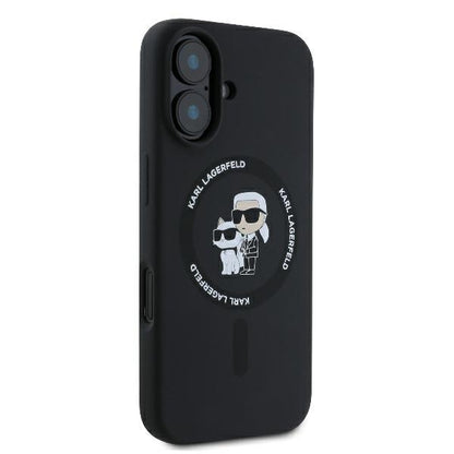 MagSafe-deksel for Apple iPhone 16 Plus, Karl Lagerfeld, Silicone Ring Karl & Choupette, Svart
