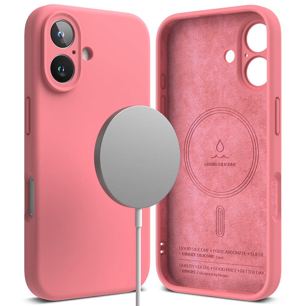 MagSafe-deksel for Apple iPhone 16 Plus, Ringke, silikon, rosa