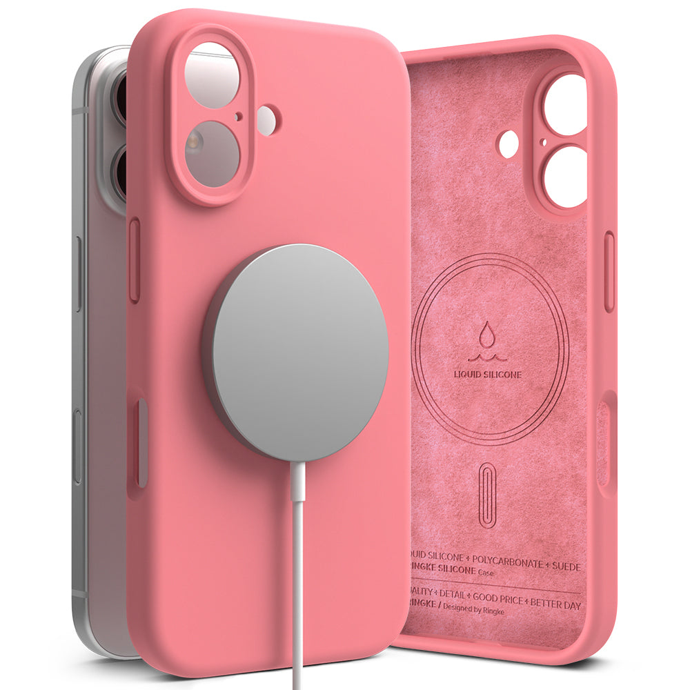 MagSafe-deksel for Apple iPhone 16 Plus, Ringke, silikon, rosa