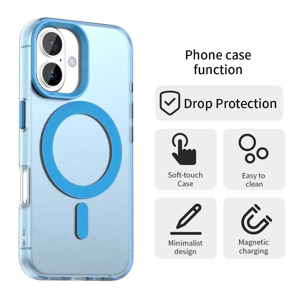 MagSafe-deksel for Apple iPhone 16 Plus, Techsuit, CandyCase, Blå