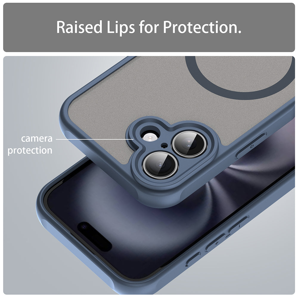 MagSafe-deksel for Apple iPhone 16 Plus, Techsuit, HaloFrost II, Marineblå