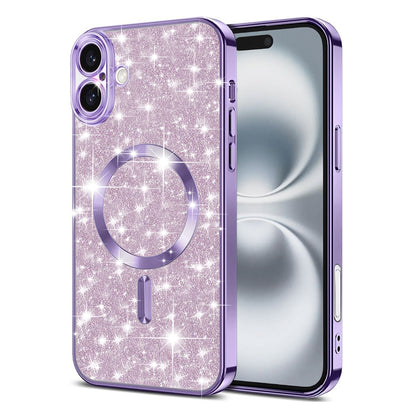 MagSafe-deksel for Apple iPhone 16 Plus, Techsuit, Luxury Glitter, Lys lilla