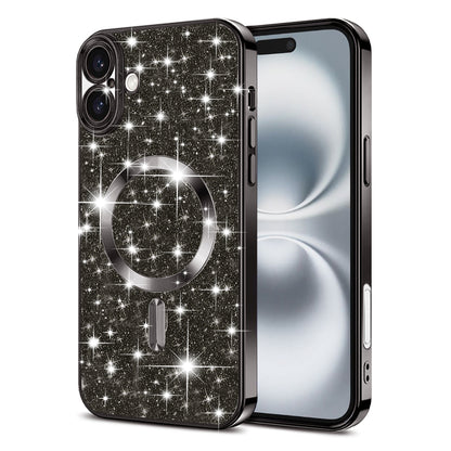 MagSafe-deksel for Apple iPhone 16 Plus, Techsuit, Luxury Glitter, Svart