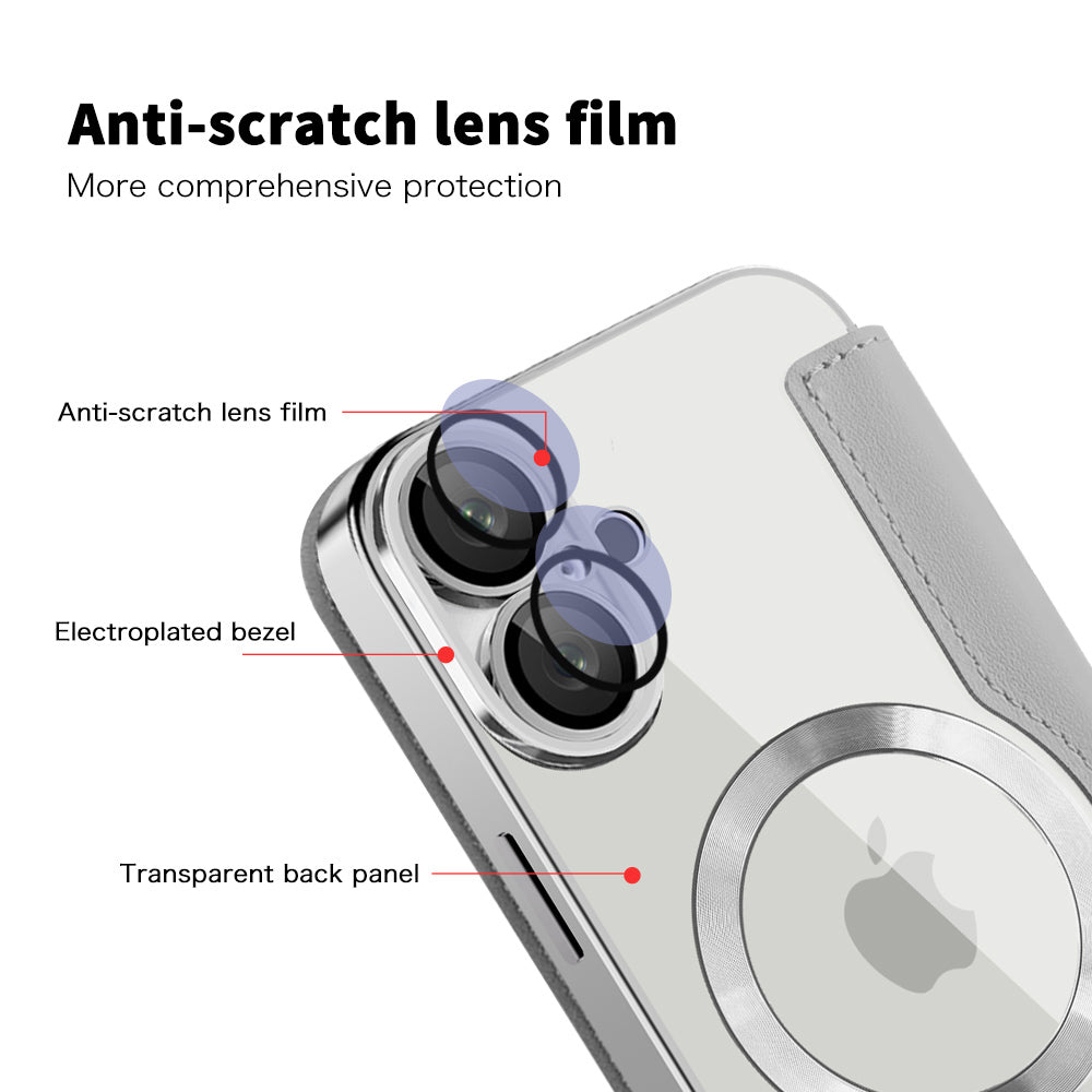 MagSafe-deksel for Apple iPhone 16 Plus, Techsuit, SmartMag Book, Grå