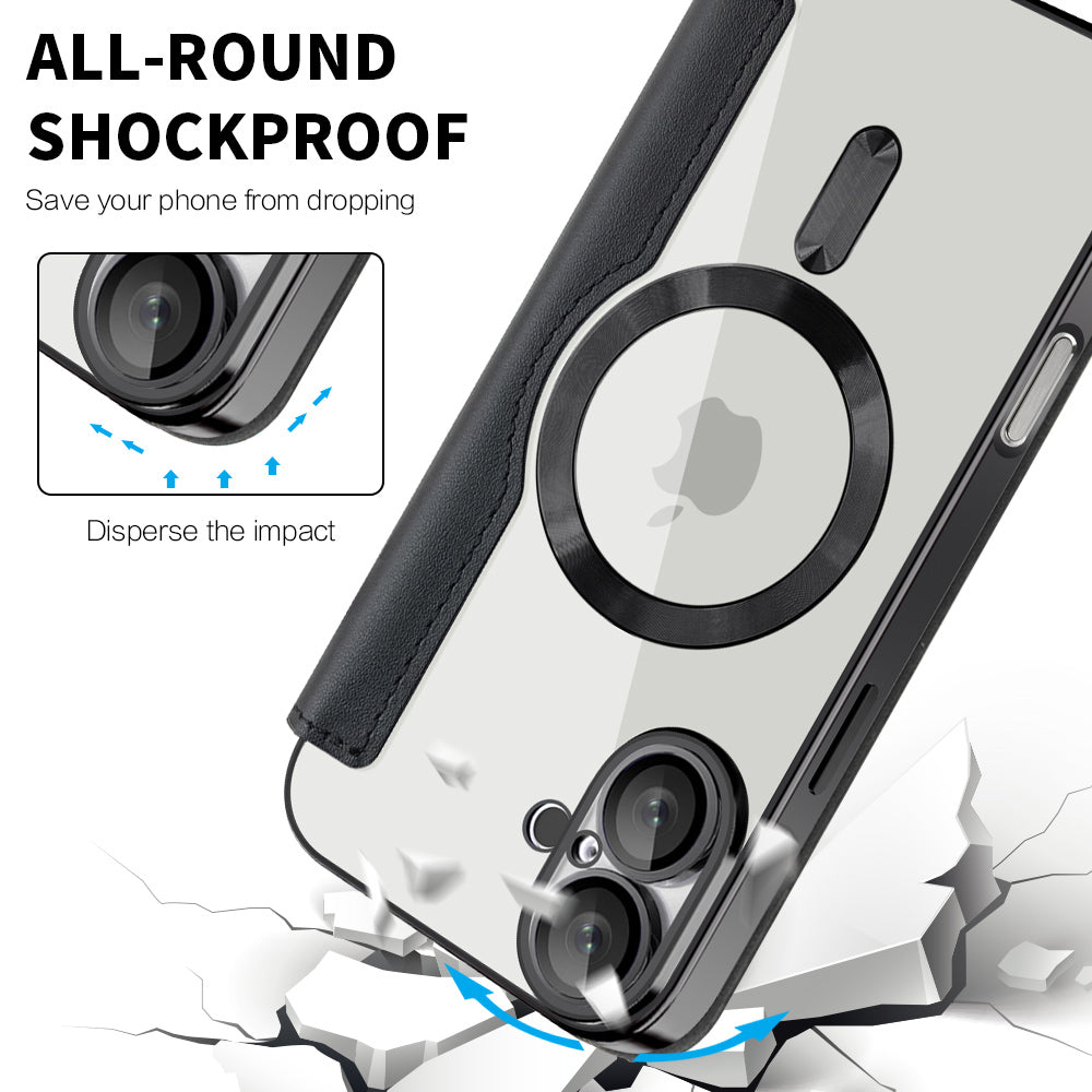 MagSafe-deksel for Apple iPhone 16 Plus, Techsuit, SmartMag Book, Svart