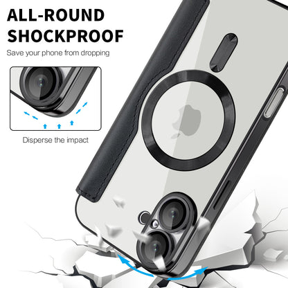 MagSafe-deksel for Apple iPhone 16 Plus, Techsuit, SmartMag Book, Svart