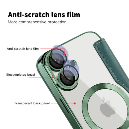 MagSafe-deksel for Apple iPhone 16 Plus, Techsuit, SmartMag Book, Grønn