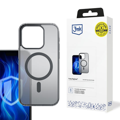 MagSafe-deksel for Apple iPhone 16 Pro, 3MK, Frosty MagCase, Satinert svart