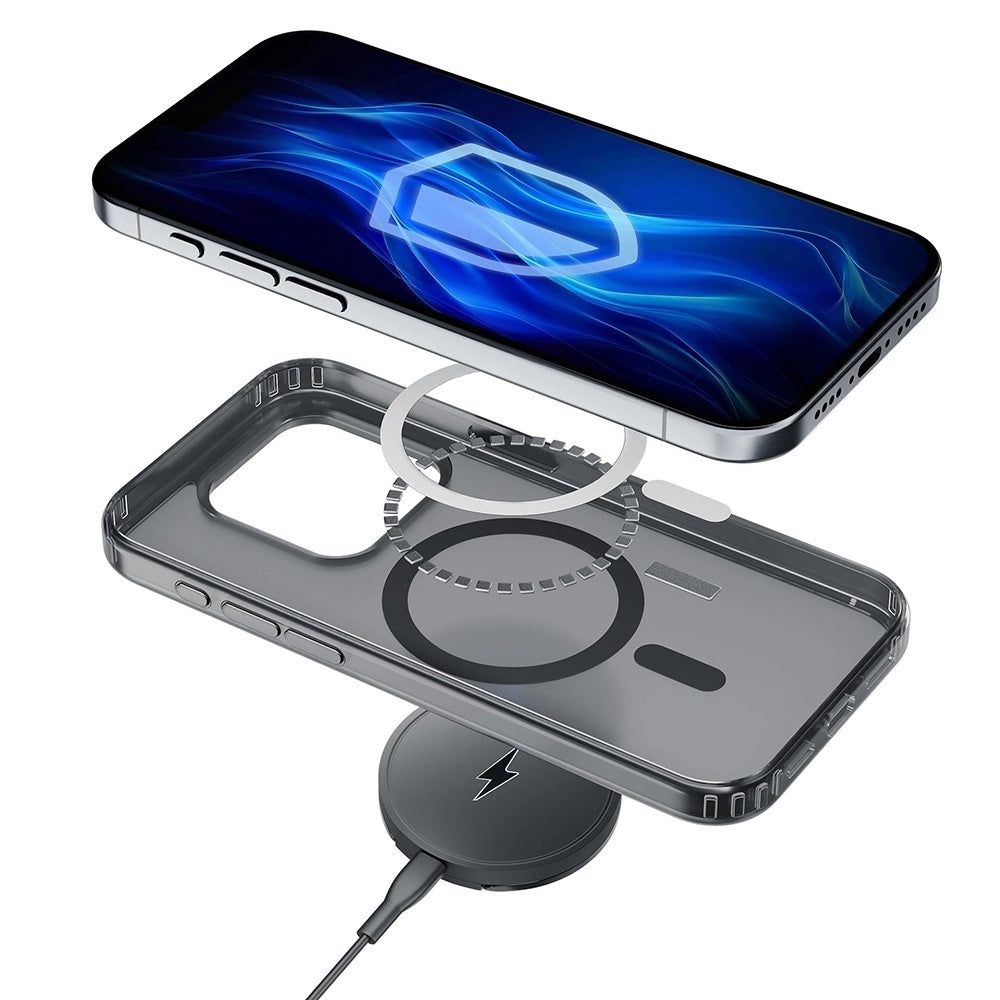MagSafe-deksel for Apple iPhone 16 Pro, 3MK, Frosty MagCase, Satinert svart