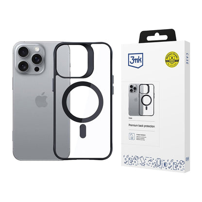 MagSafe-deksel for Apple iPhone 16 Pro, 3MK, Satin Armor, Transparent