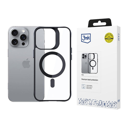 MagSafe-deksel for Apple iPhone 16 Pro, 3MK, Satin Armor, Transparent