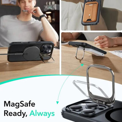 MagSafe-deksel for Apple iPhone 16 Pro, ESR, Classic Hybrid Kickstand Slide, Satin Sort