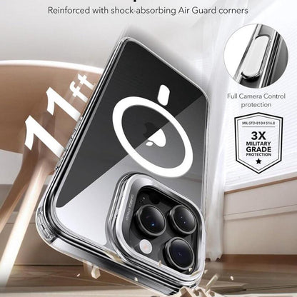 MagSafe-deksel for Apple iPhone 16 Pro, ESR, Classic Hybrid Kickstand Slide, Gjennomsiktig