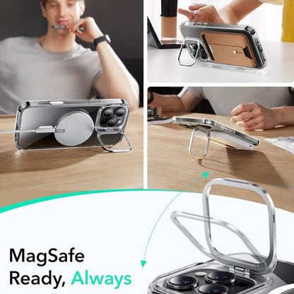MagSafe-deksel for Apple iPhone 16 Pro, ESR, Classic Hybrid Kickstand Slide, Gjennomsiktig