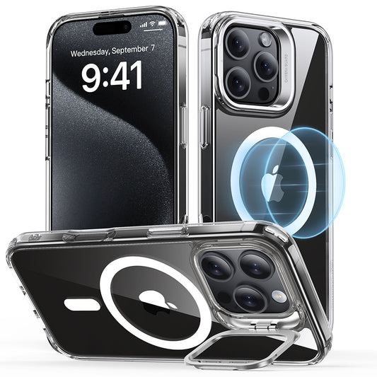 MagSafe-deksel for Apple iPhone 16 Pro, ESR, Classic Hybrid Kickstand, Gjennomsiktig