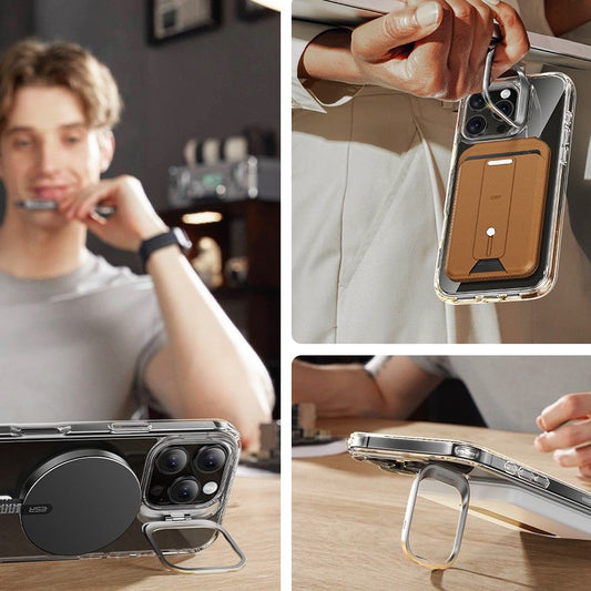 MagSafe deksel for Apple iPhone 16 Pro, ESR, Classic Hybrid Kickstand med skjermbeskytter, Gjennomsiktig