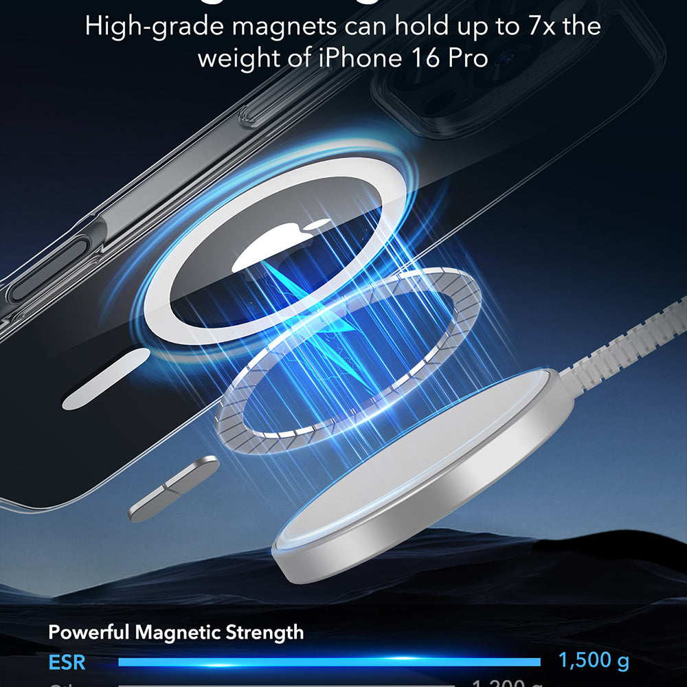 MagSafe-deksel for Apple iPhone 16 Pro, ESR, Classic Hybrid, Gjennomsiktig