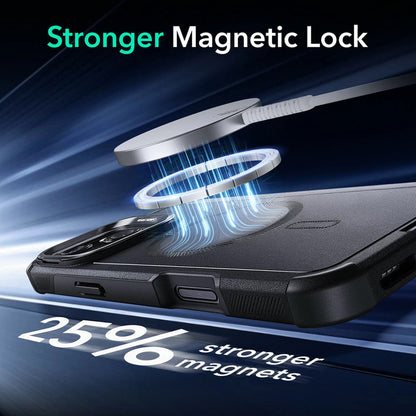 MagSafe-deksel for Apple iPhone 16 Pro, ESR, Cyber Armor Kickstand, Svart