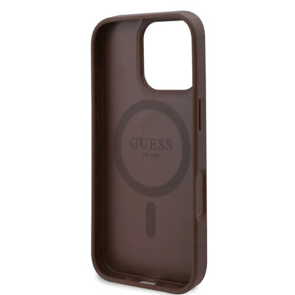 MagSafe-deksel for Apple iPhone 16 Pro, Guess, 4G Flowers Print, Brun