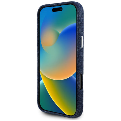 MagSafe-deksel for Apple iPhone 16 Pro, Guess, Denim Triangle Logo, Blå