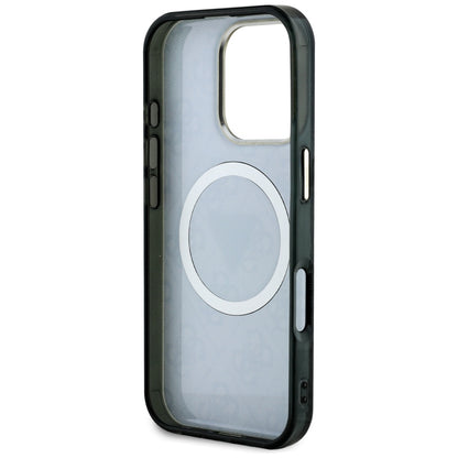 MagSafe-deksel for Apple iPhone 16 Pro, Guess, IML Glitter 4G Circle Triangle, Svart