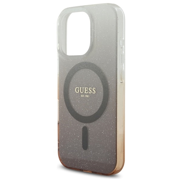 MagSafe-deksel for Apple iPhone 16 Pro, Guess, IML Glitter Gradient, Brun