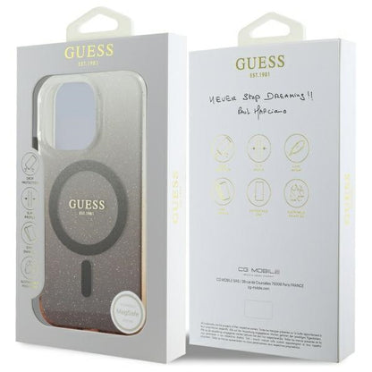 MagSafe-deksel for Apple iPhone 16 Pro, Guess, IML Glitter Gradient, Brun