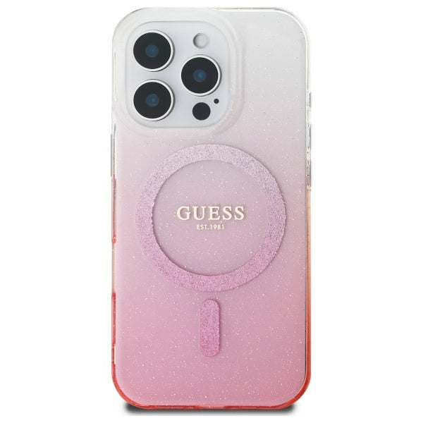 MagSafe-deksel for Apple iPhone 16 Pro, Guess, IML Glitter Gradient, Rosa