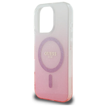 MagSafe-deksel for Apple iPhone 16 Pro, Guess, IML Glitter Gradient, Rosa