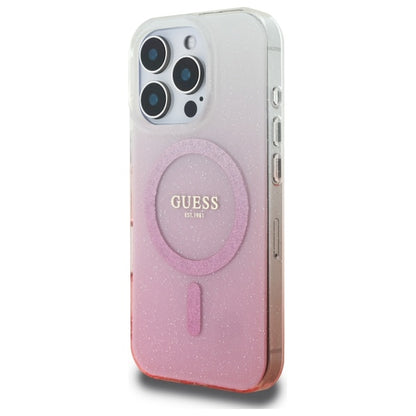 MagSafe-deksel for Apple iPhone 16 Pro, Guess, IML Glitter Gradient, Rosa