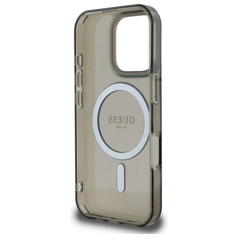 MagSafe-deksel for Apple iPhone 16 Pro, Guess, IML Glitter Ring, Svart