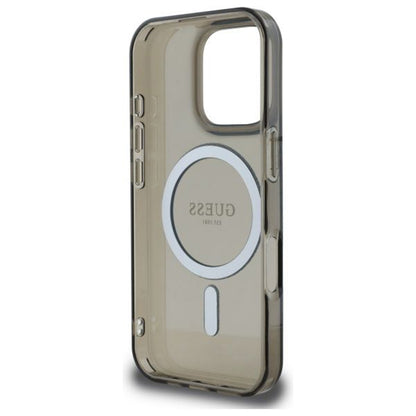 MagSafe-deksel for Apple iPhone 16 Pro, Guess, IML Glitter Ring, Svart