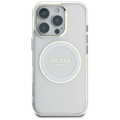 MagSafe-deksel for Apple iPhone 16 Pro, Guess, IML Metal Colored Circle, Hvit