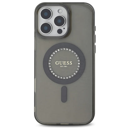 MagSafe-deksel for Apple iPhone 16 Pro, Guess, IML Rhinestone, Svart
