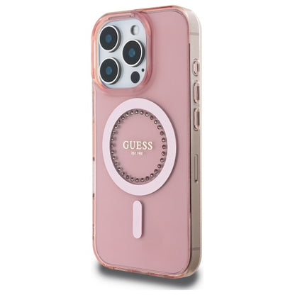 MagSafe-deksel for Apple iPhone 16 Pro, Guess, IML Rhinestone, Rosa