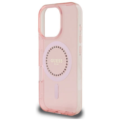 MagSafe-deksel for Apple iPhone 16 Pro, Guess, IML Rhinestone, Rosa