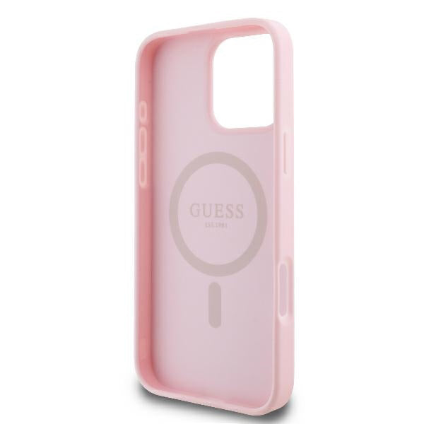 MagSafe-deksel for Apple iPhone 16 Pro, Guess, Peony Script, Rosa