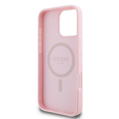 MagSafe-deksel for Apple iPhone 16 Pro, Guess, Peony Script, Rosa