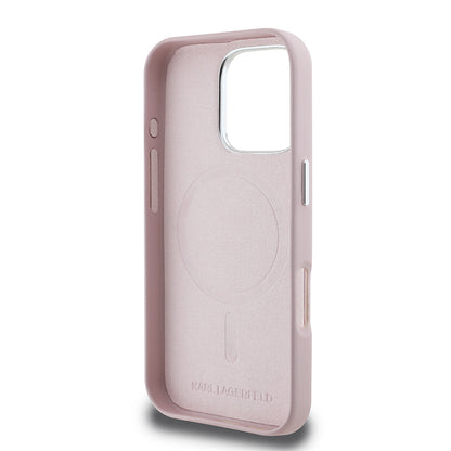 MagSafe-deksel for Apple iPhone 16 Pro, Karl Lagerfeld, FW Metal Plate, Rosa