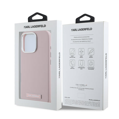 MagSafe-deksel for Apple iPhone 16 Pro, Karl Lagerfeld, FW Metal Plate, Rosa