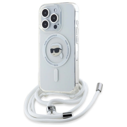 MagSafe-deksel for Apple iPhone 16 Pro, Karl Lagerfeld, IML Crossbody Karl's Head, Gjennomsiktig