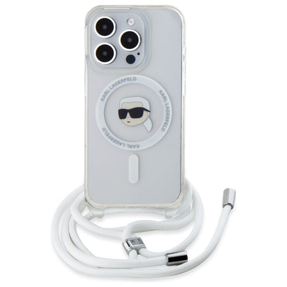 MagSafe-deksel for Apple iPhone 16 Pro, Karl Lagerfeld, IML Crossbody Karl's Head, Gjennomsiktig