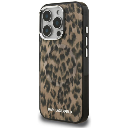 MagSafe-deksel for Apple iPhone 16 Pro, Karl Lagerfeld, IML Leopard-mønster, Brun